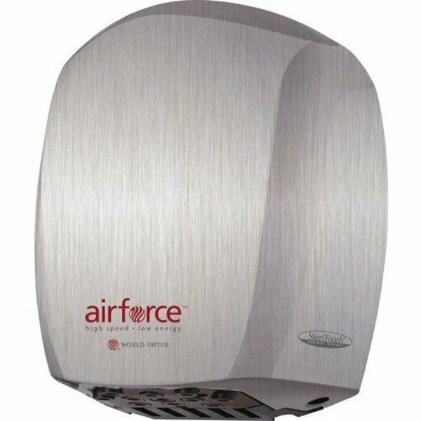 World Dryer World Dry J973A3, Airforce Hand Dryer, Stainless Steel, Brushed WRLJ973A3